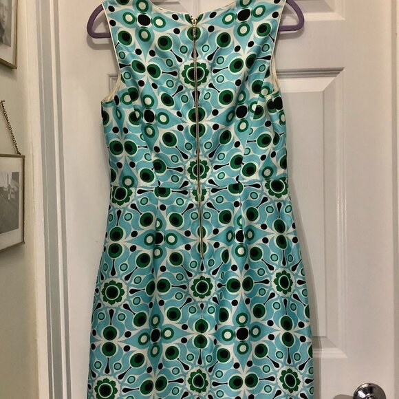 Kate Spade Solar Miriam Sheath Dress Silk Blend Blue Green Size 10 - Picture 9 of 10